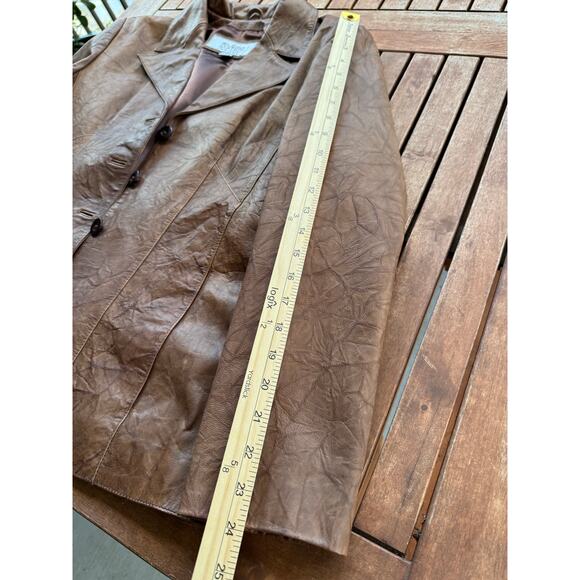 Vintage Wilsons Leather Maxima Large Brown Tan Leather Jacket Blazer Motorcycle - Picture 7 of 9
